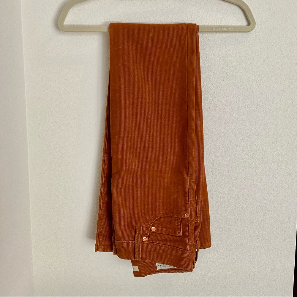 Levi Ribcage Corduroy Flare Pants - Burnt Orange